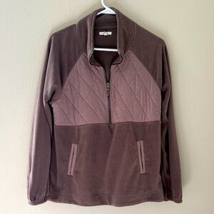 Maurices Light Brown Quarter Zip-Up Quilted Sweater Size Large‎
